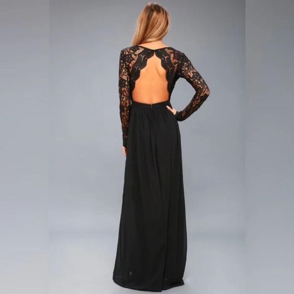 LULULS - Awaken My Love Black Long Sleeve Lace Maxi Dress - Picture 2 of 10